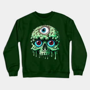 Zombie Gore Brain Skull 3 Crewneck Sweatshirt